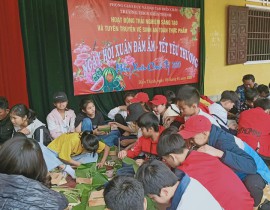 Ảnh trải nghiệm sáng tạo thi gói bánh chưng tết 2020